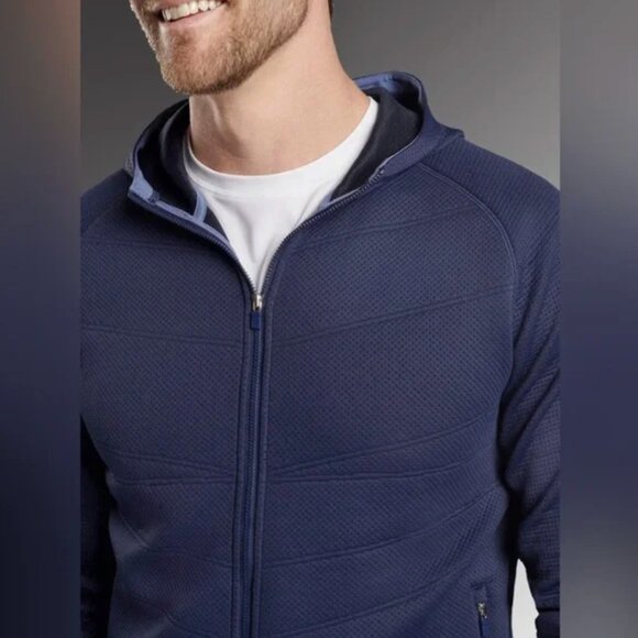 Peter Millar Orion Performance Crown Sport Quilted Hoodie Golf Jacket Navy - Picture 2 of 5